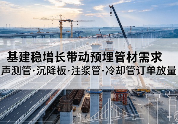 陆河基建稳增长带动预埋监测管材需求，声测管、沉降板、注浆管订单持续放量